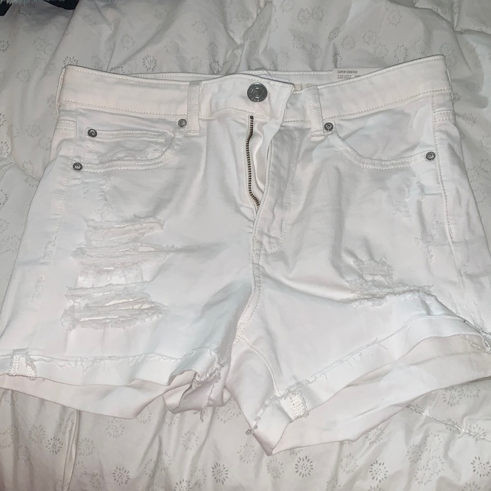 White AE Denim shorts